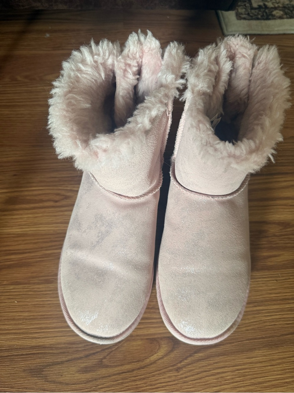 UGG Pink Faux-Fur Lined Short Boots